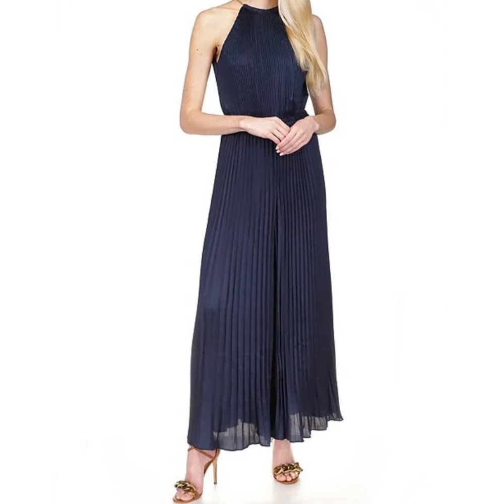 Michael Kors Pleated Midnight Jumpsuit Size L New with Tags